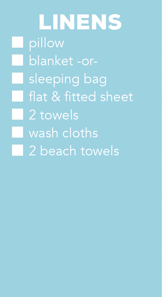 Linens list